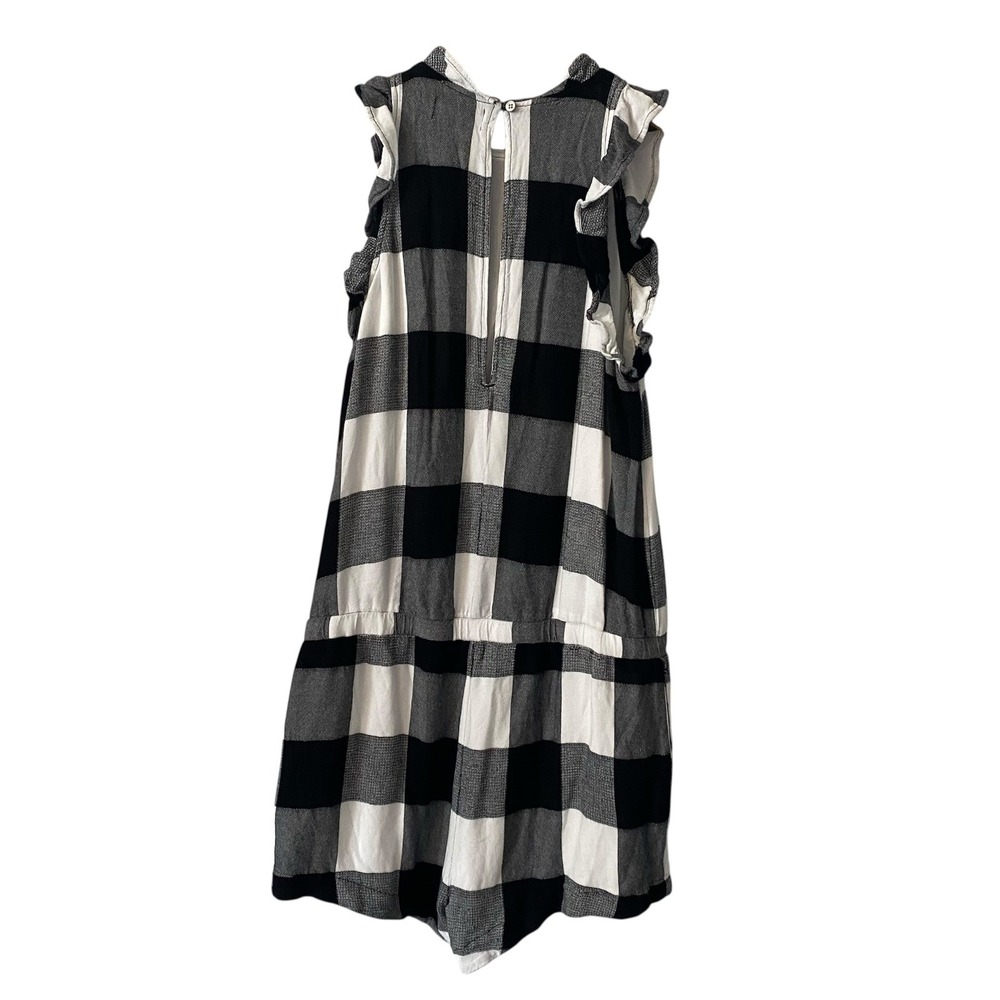 Cloth & Stone Anthropologie Black‎ White Buffalo Plaid Sleeveless Romper Small - Picture 2 of 9